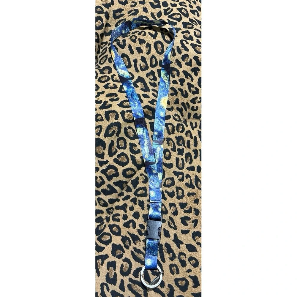 NEW Van Gogh Starry Night Necklace Keychain Lanyard with Clip‎